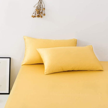 2 Pack Zippered Satin Queen Pillowcases, Yellow