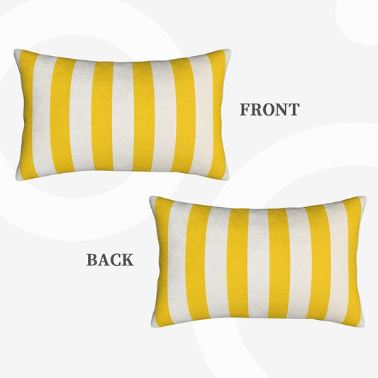 Lemon Yellow Stripes Standard Pillowcases Sets of 2, Ultra Soft Microfiber Plush Pillow Cases 20"X30" Comfort Decorative Throw Pillow Cover with Hidden Zipper for Bedroom, Sofa, Couch