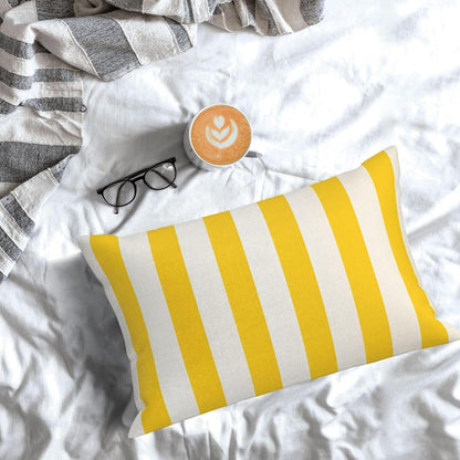 Lemon Yellow Stripes Standard Pillowcases Sets of 2, Ultra Soft Microfiber Plush Pillow Cases 20"X30" Comfort Decorative Throw Pillow Cover with Hidden Zipper for Bedroom, Sofa, Couch
