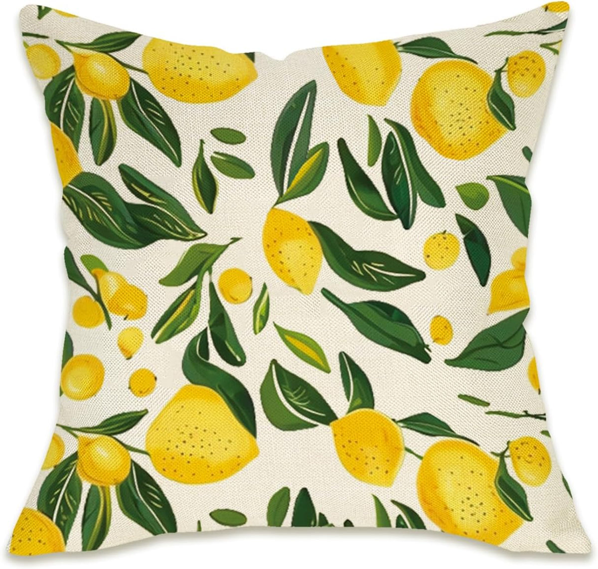 Lemon Throw Pillow Cover 18x18 Inch Summer Decorative Pillow Case, Yellow