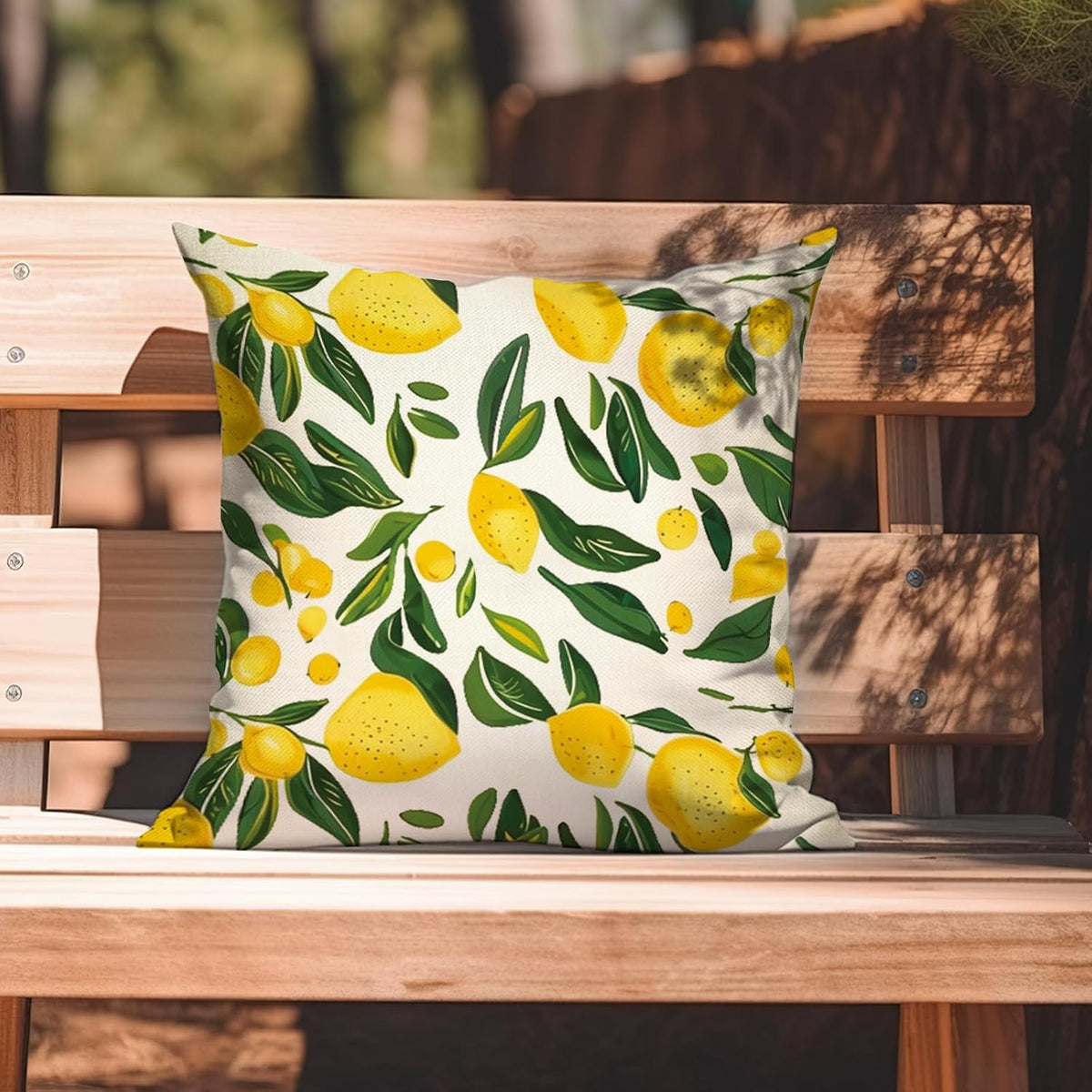 Lemon Throw Pillow Cover 18x18 Inch Summer Decorative Pillow Case, Yellow