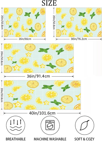 Summer Lemon Pillow Cases Yellow Lemon Slice Green Leaves Pillowcases Summer Decorative Standard Size 20x26 Inch Throw Pillow Covers for Bed Bedroom Sleeping