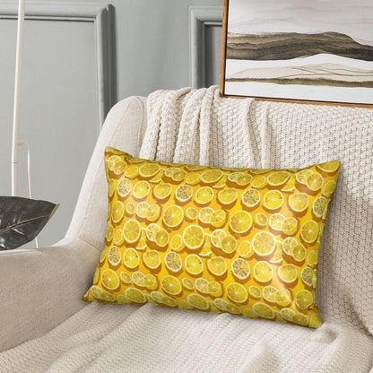 Abstraction Lemon Yellow Print Satin Pillowcase for Hair and Skin, 20x30 Inches Pillow Cases, Queen Size Pillowcases with Zipper, Similar to Silk Pillow Covers