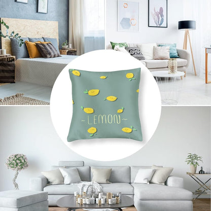 Throw Pillows for Couch 16"x16" Yellow Sweet Lemon Satin Square Throw Pillow Covers Spring Summer Lemon Yellow Decorative Pillow Covers Zippered Pillows for Couch Sofa Patio Furniture Home Decor