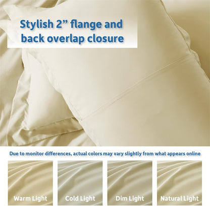Vanilla Yellow Duvet Cover Full Size - Soft Double Brushed Full Size Duvet Cover Set, 3 Piece, with Button Closure, 1 Duvet Cover 80x90 inches and 2 Pillow Shams