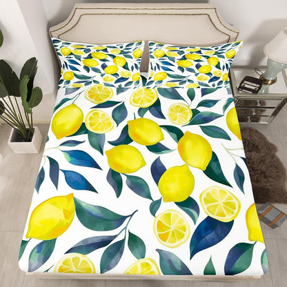 Lemon 16" Tropical Bedding Set Queen Size for Kids Boys Girls