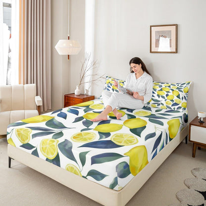 Lemon 16" Tropical Bedding Set Queen Size for Kids Boys Girls