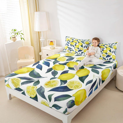 Lemon 16" Tropical Bedding Set Queen Size for Kids Boys Girls