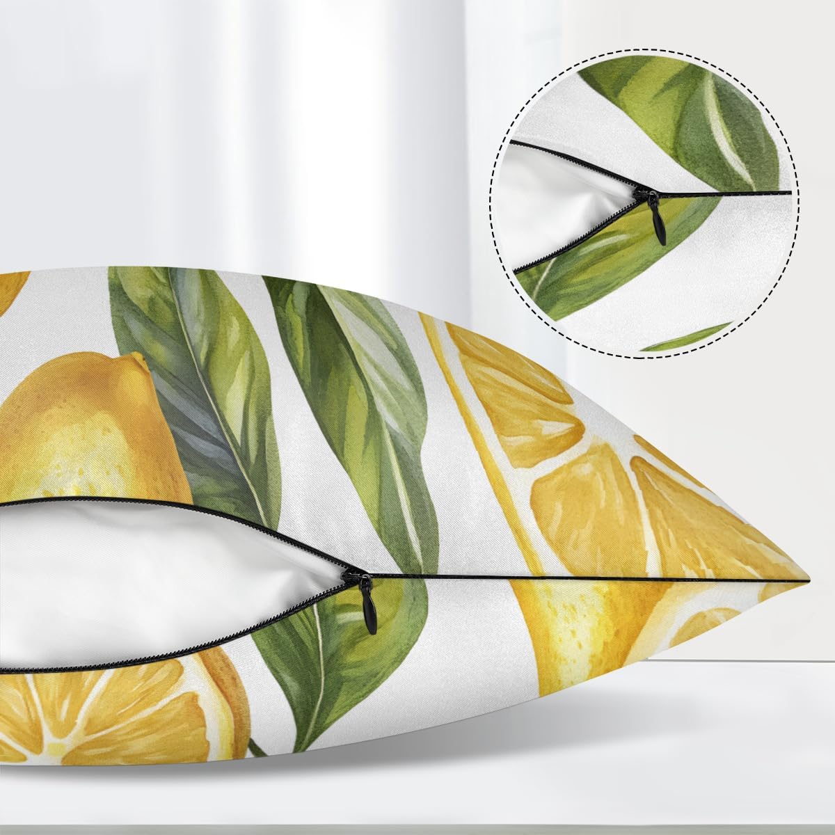 Lemon Yellow Body Pillow Covers Decorative Soft Bedding Satin Pillowcase with Zipper Closure Cooling Breathable Long Pillow Case-21"x 54"