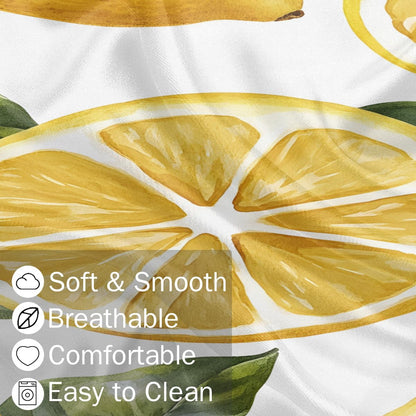 Lemon Yellow Body Pillow Covers Decorative Soft Bedding Satin Pillowcase with Zipper Closure Cooling Breathable Long Pillow Case-21"x 54"