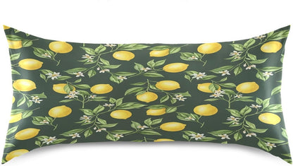 Ripe Yellow Lemons Satin Pillowcase for Hair and Skin Soft Breathable Wrinkle-Free Pillow Cases with Envelope Closure Cooling Pillow Covers for Sleeping Standard Size