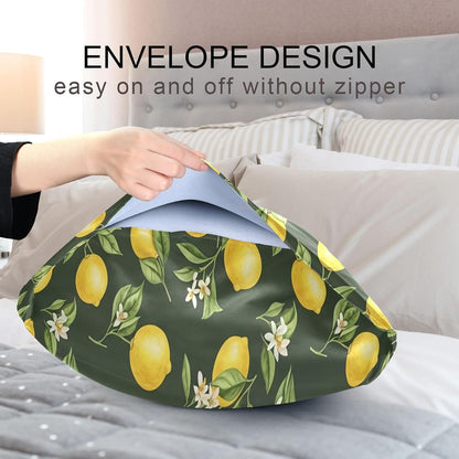 Ripe Yellow Lemons Satin Pillowcase for Hair and Skin Soft Breathable Wrinkle-Free Pillow Cases with Envelope Closure Cooling Pillow Covers for Sleeping Standard Size