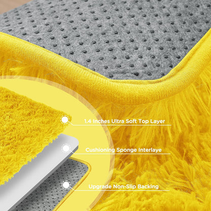 Yellow Fluffy Shag Area Rug for Bedroom Living Room Boys Kids, 4x6