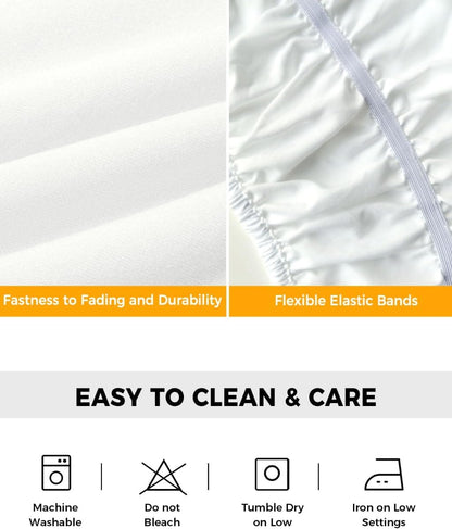 Watercolor Lemon Bed Skirt Queen Size 16 Inch Drop, Adjustable Elastic Wrap Around Bed Skirts Easy Fitting Dust Ruffle Bedskirt Bed Frame Cover Yellow Green Fruit Leaf Painting