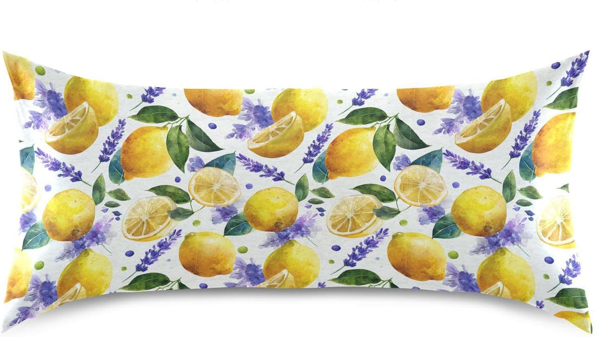 Satin Pillowcase 1 Pack Lemon Yellow Citrus Fruits (72) Similar to Silk Pillow Cases, 20" x 26" Soft Smooth Breathable Cool Pillow Cover for Hair and Skin, Standard Size