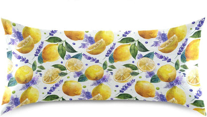 Satin Pillowcase 1 Pack Lemon Yellow Citrus Fruits (72) Similar to Silk Pillow Cases, 20" x 26" Soft Smooth Breathable Cool Pillow Cover for Hair and Skin, Standard Size
