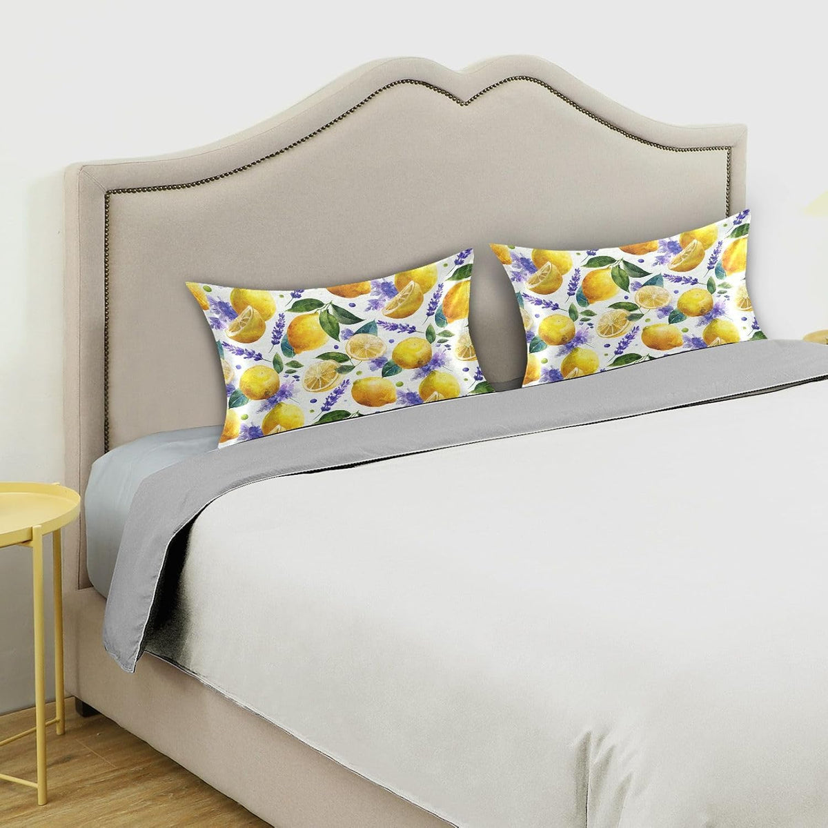 Satin Pillowcase 1 Pack Lemon Yellow Citrus Fruits (72) Similar to Silk Pillow Cases, 20" x 26" Soft Smooth Breathable Cool Pillow Cover for Hair and Skin, Standard Size