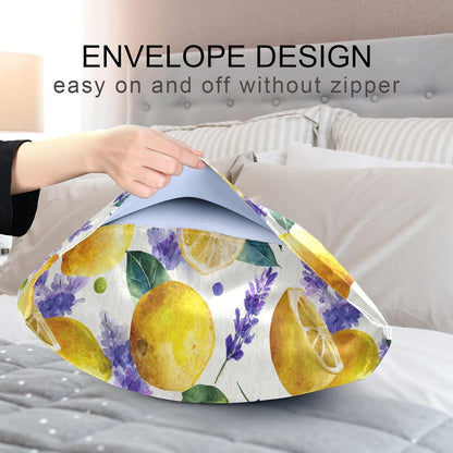 Satin Pillowcase 1 Pack Lemon Yellow Citrus Fruits (72) Similar to Silk Pillow Cases, 20" x 26" Soft Smooth Breathable Cool Pillow Cover for Hair and Skin, Standard Size