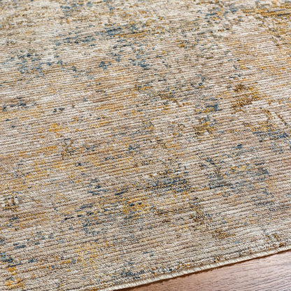 Turing Living Room, Bedroom Area Rug - Abstract Distressed Faded Overdyed - Contemporary Modern Transitional Boho - Tan, Light Sage, Sage, Beige, Yellow - 5' x 7'5"