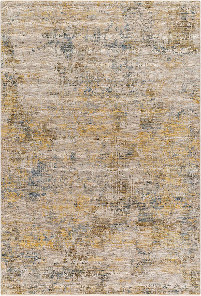 Turing Living Room, Bedroom Area Rug - Abstract Distressed Faded Overdyed - Contemporary Modern Transitional Boho - Tan, Light Sage, Sage, Beige, Yellow - 5' x 7'5"