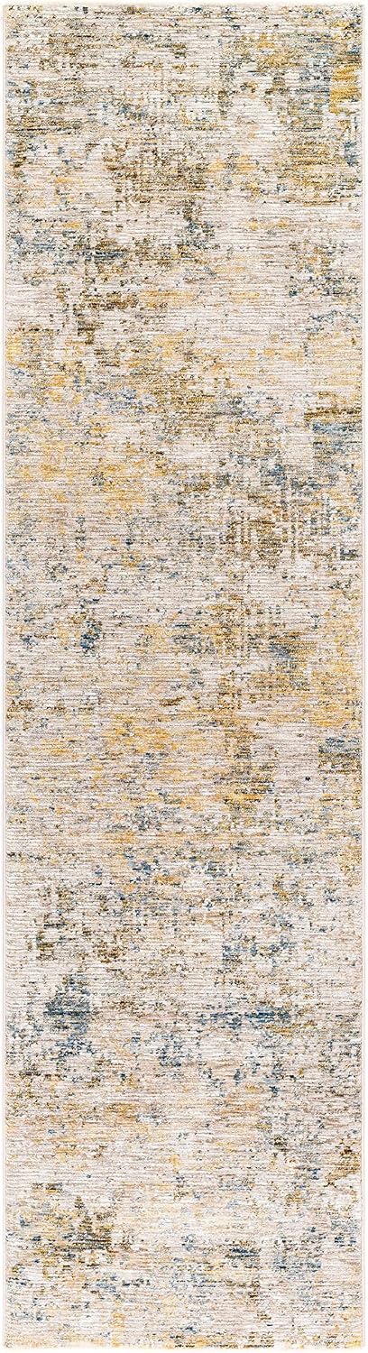 Turing Living Room, Bedroom Area Rug - Abstract Distressed Faded Overdyed - Contemporary Modern Transitional Boho - Tan, Light Sage, Sage, Beige, Yellow - 5' x 7'5"