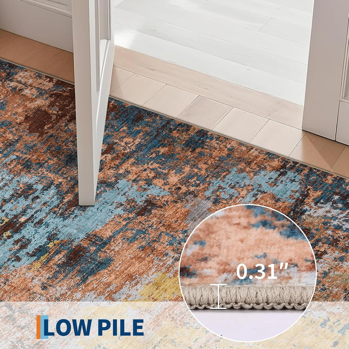 Abstract Area Rugs 5x7 Ultra-Soft Modern Indoor Carpet Yellow