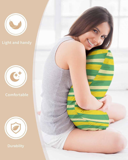Lemon Green Yellow Pillow Cases Standard Size Set of 2, Satin Pillowcase for Hair and Skin, Summer Modern Farmhouse Striped Throw Pillow Covers Cooling Pillow Protector with Zipper 20"x26"x2