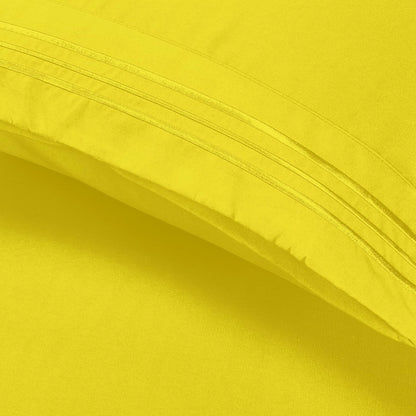 Luxury Ultra-Soft 2-Piece Pillowcase Set - 1500 Premium Hotel Quality Microfiber Double Brushed - Wrinkle Resistant, Standard/Queen, Yellow