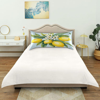 Yellow Lemons Satin Pillow Case Standard Size 20x26 in for Hair and Skin, Soft Pillowcase with Envelope Closure Machine Washable