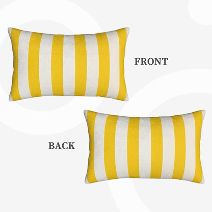 Lemon Yellow Stripes Standard Pillowcases Sets of 2, Ultra Soft Microfiber Plush Pillow Cases 16"X24" Comfort Decorative Throw Pillow Cover with Hidden Zipper for Bedroom, Sofa, Couch