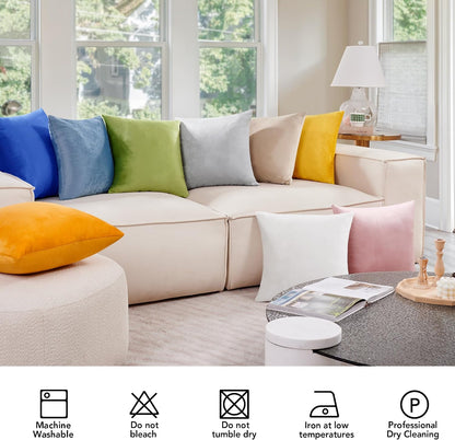 Velvet Throw Pillow Covers for Couch and Sofa, Invisible Zipper