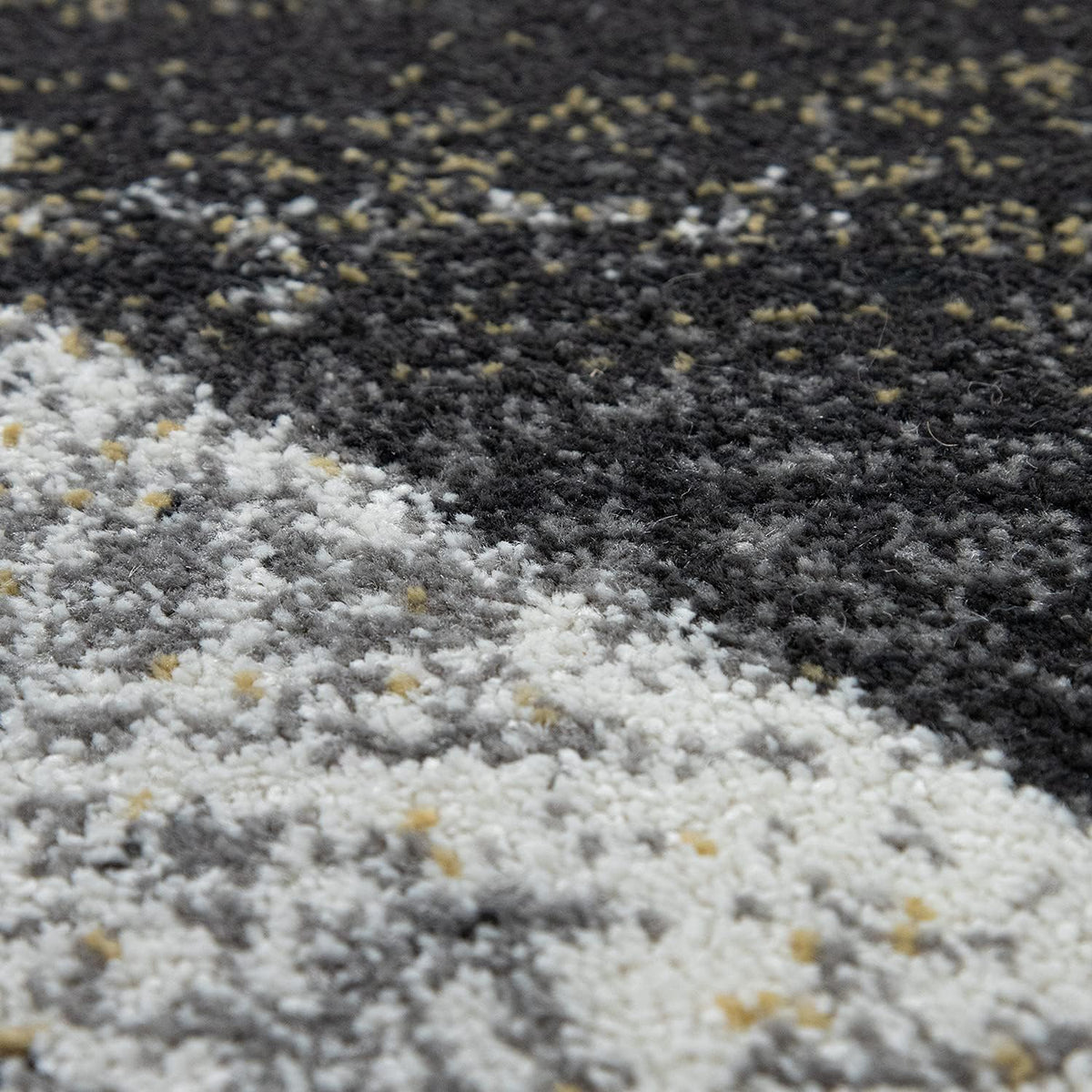 Area Rug Abstract Geometric Pattern in Modern Yellow Grey, Size: 3'11" x 5'7"