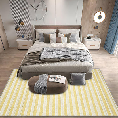 Yellow Stripes 2x3 Washable Rug for Entryway, Indoor Vertical Striped Door Mat, Non Slip Modern Art Small Carpet, Soft Low Pile Area Rugs for Entrance Kitchen Bedroom