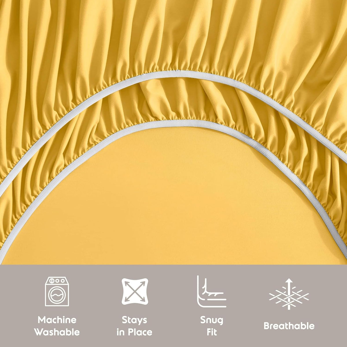 King Bed Sheet Set - Yellow - Instantly Soft Microfiber, No Break-in Wash - 4-Piece Deep Pocket Sheets & Pillowcases, Stays Put All Night