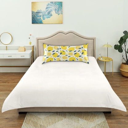 Lemon Slices Satin Pillowcase with Envelope Closure Yellow Standard Size Pillow Case, Silky Pillow Cover for Home Bedroom Sofa 20x26 in