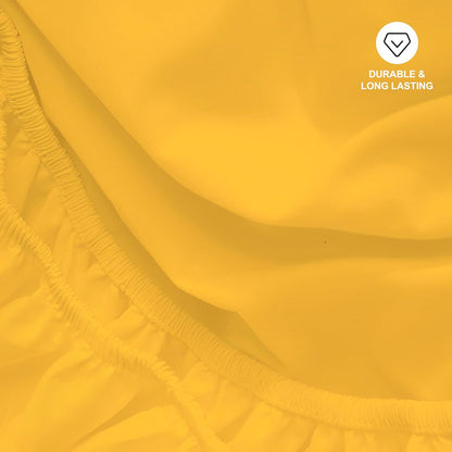 100% Microfiber Twin Size Fitted Sheet Only, Bed Sheet Yellow 39x75 inches
