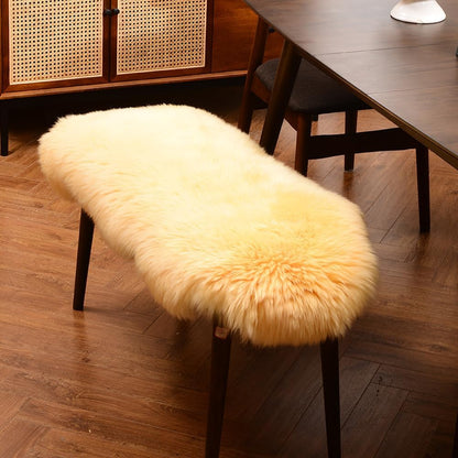 Genuine Sheepskin Area Rug Wool Rug Fur Carpet Fluffy Shaggy Fur Rug for Living Room Kids Bedroom Real Sheepskin Throw Lambskin Rugs Sofa Mat Chair Seat Covers (Yellow, 2 x 3 ft Sheepskin)
