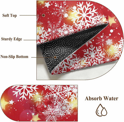 Winter Snowflakes Bright 2x3 Area Rugs for Living Room, Yellow Christmas Star Xmas Red Non Slip Floor Mat Washable Low-Profile Indoor Carpet for Bedroom, Dining Room, Bathroom
