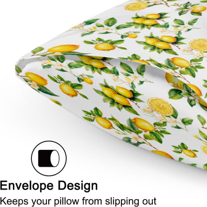 Lemon Satin Pillowcase for Hair and Skin Soft Silk Pillow Case Slip