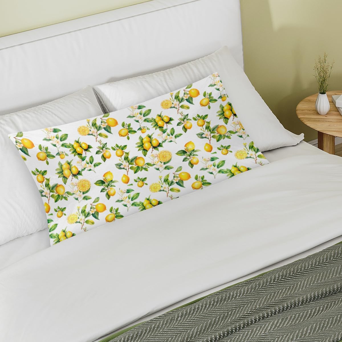 Lemon Satin Pillowcase for Hair and Skin Soft Silk Pillow Case Slip
