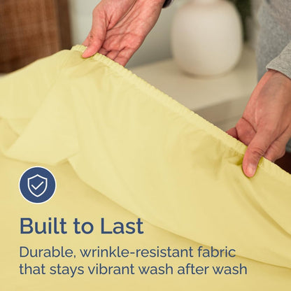 Full Fitted Sheet - Single Fitted Sheet Only - 8-16" Deep Pockets - Yellow