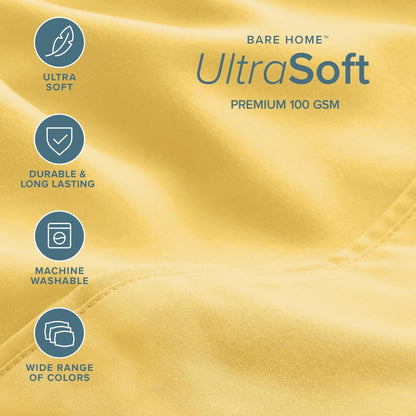 Sheet Set 1800 Ultra-Soft with 2 Pillowcases (Twin XL, Lemon Drop)