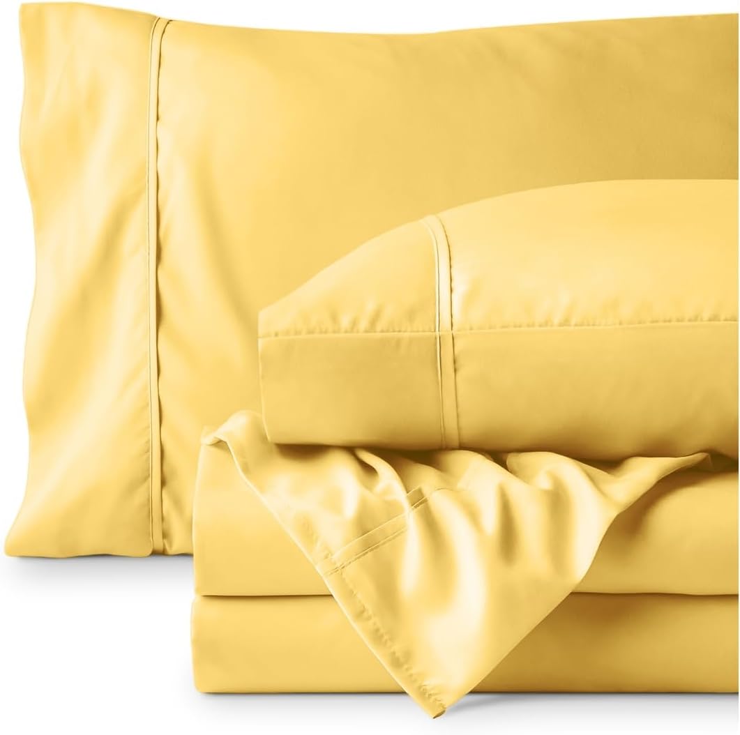 Sheet Set 1800 Ultra-Soft with 2 Pillowcases (Twin XL, Lemon Drop)