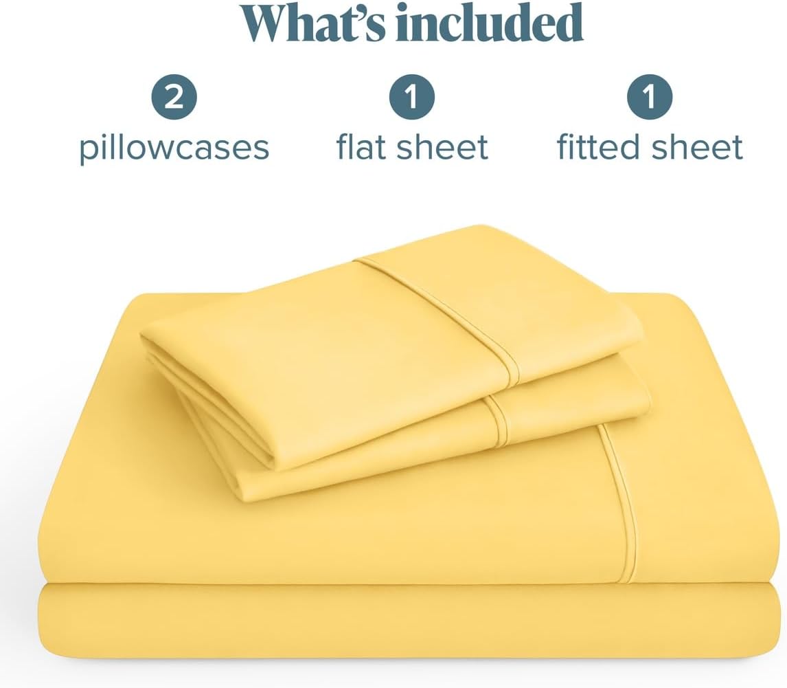 Sheet Set 1800 Ultra-Soft with 2 Pillowcases (Twin XL, Lemon Drop)