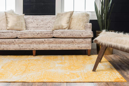 Sofia Collection Area Rug - Grand (5' 3" x 8' Rectangle, Yellow/ Ivory)