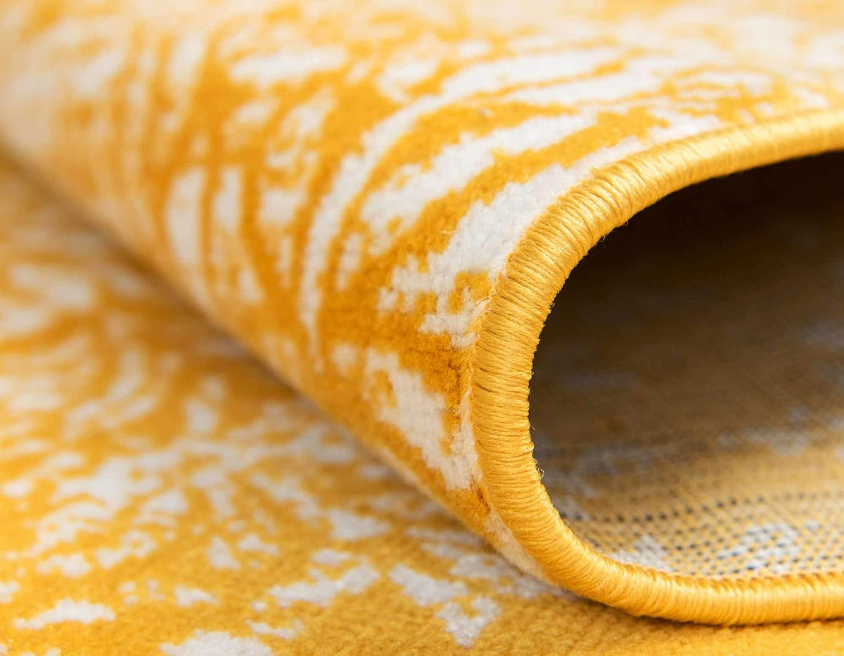 Sofia Collection Area Rug - Grand (5' 3" x 8' Rectangle, Yellow/ Ivory)
