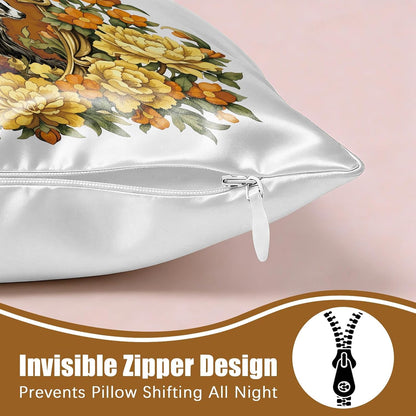 2 Pack Satin Pillowcase, Smooth Silk Pillowcase with Hidden
