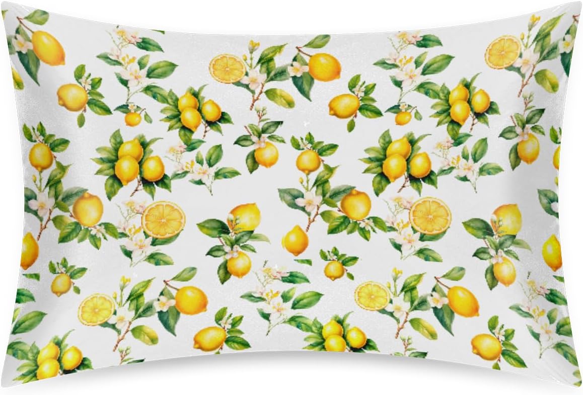 Lemon Satin Pillowcase for Hair and Skin Soft Silk Pillow Case Slip