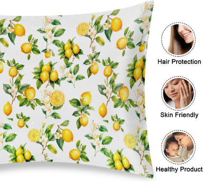 Lemon Satin Pillowcase for Hair and Skin Soft Silk Pillow Case Slip