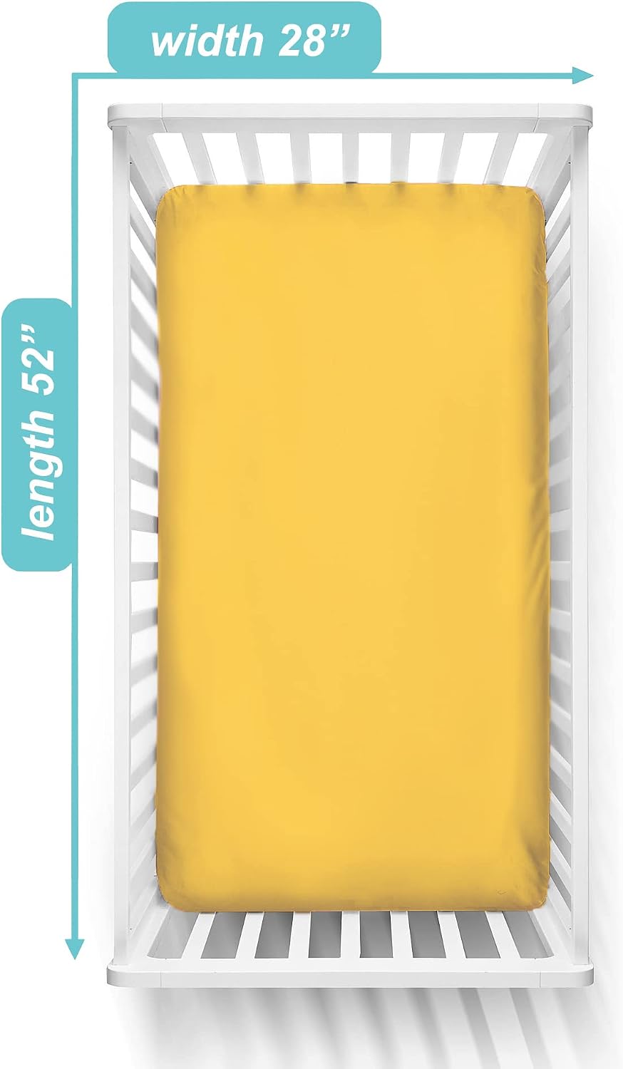 Cotton Fitted Crib Sheet 52x28", Golden Yellow